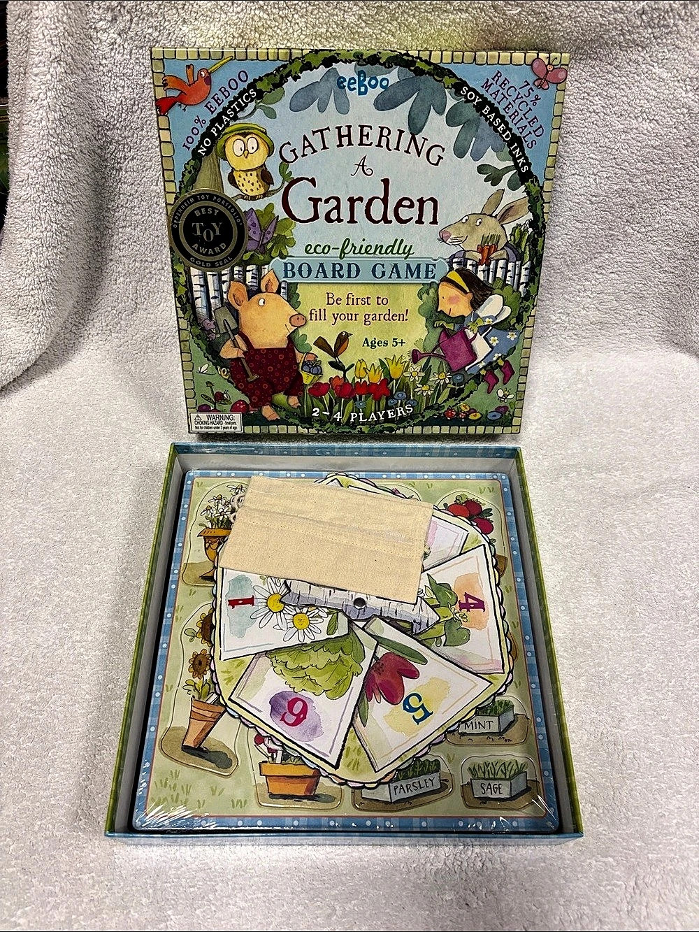 eeBoo Gathering a Garden Eco-Friendly Board Game nwt
